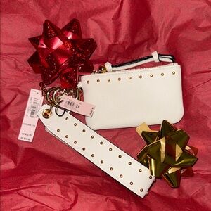 Victoria's Secret White and Gold Studded Key & Card Holder